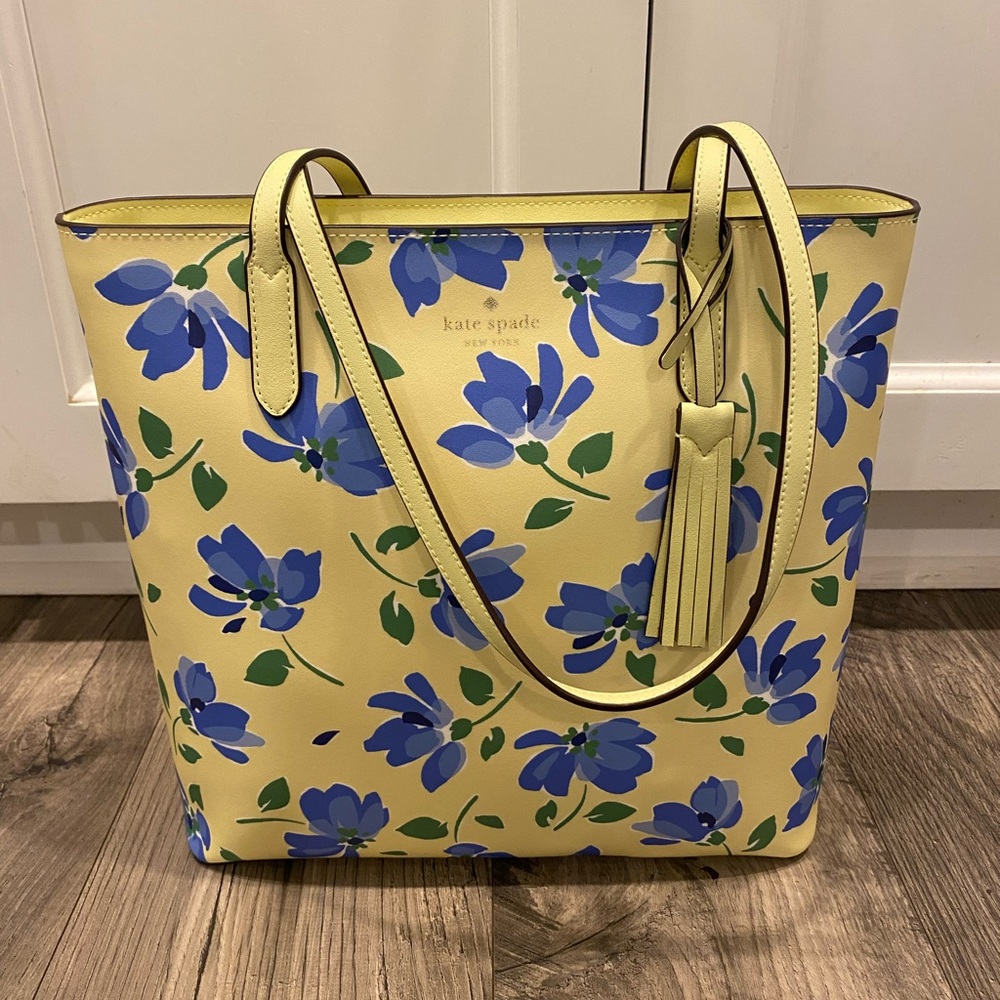 Kate Spade Yellow and Blue Floral Tote
